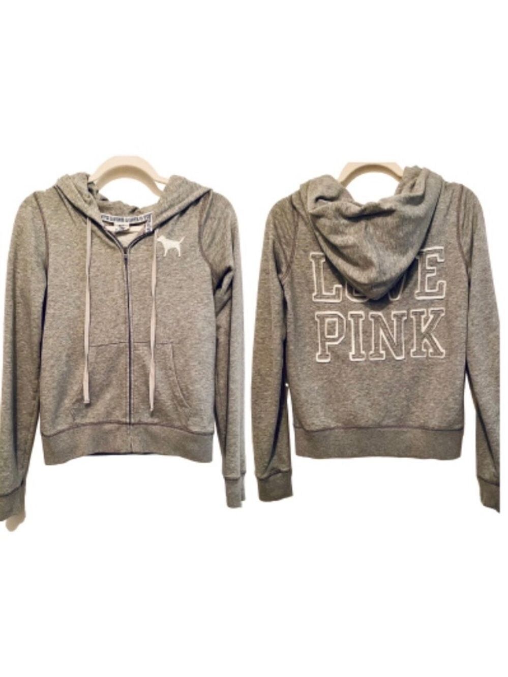 PINK Victoria’s Secret Gray Zip Up Hoodie Small